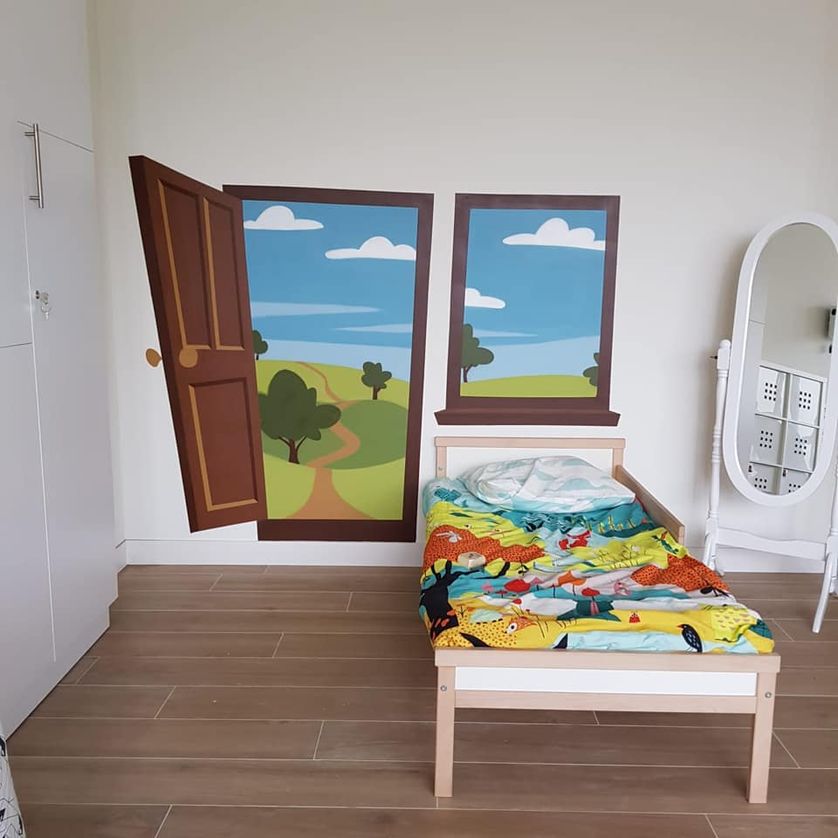 habitación de madera